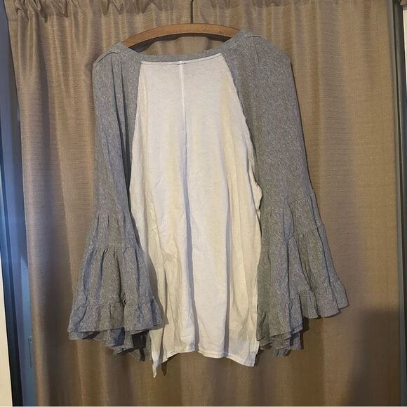 FREE PEOPLE No Crying in Baseball Tee with Bell Sleeves - Picture 4 of 7